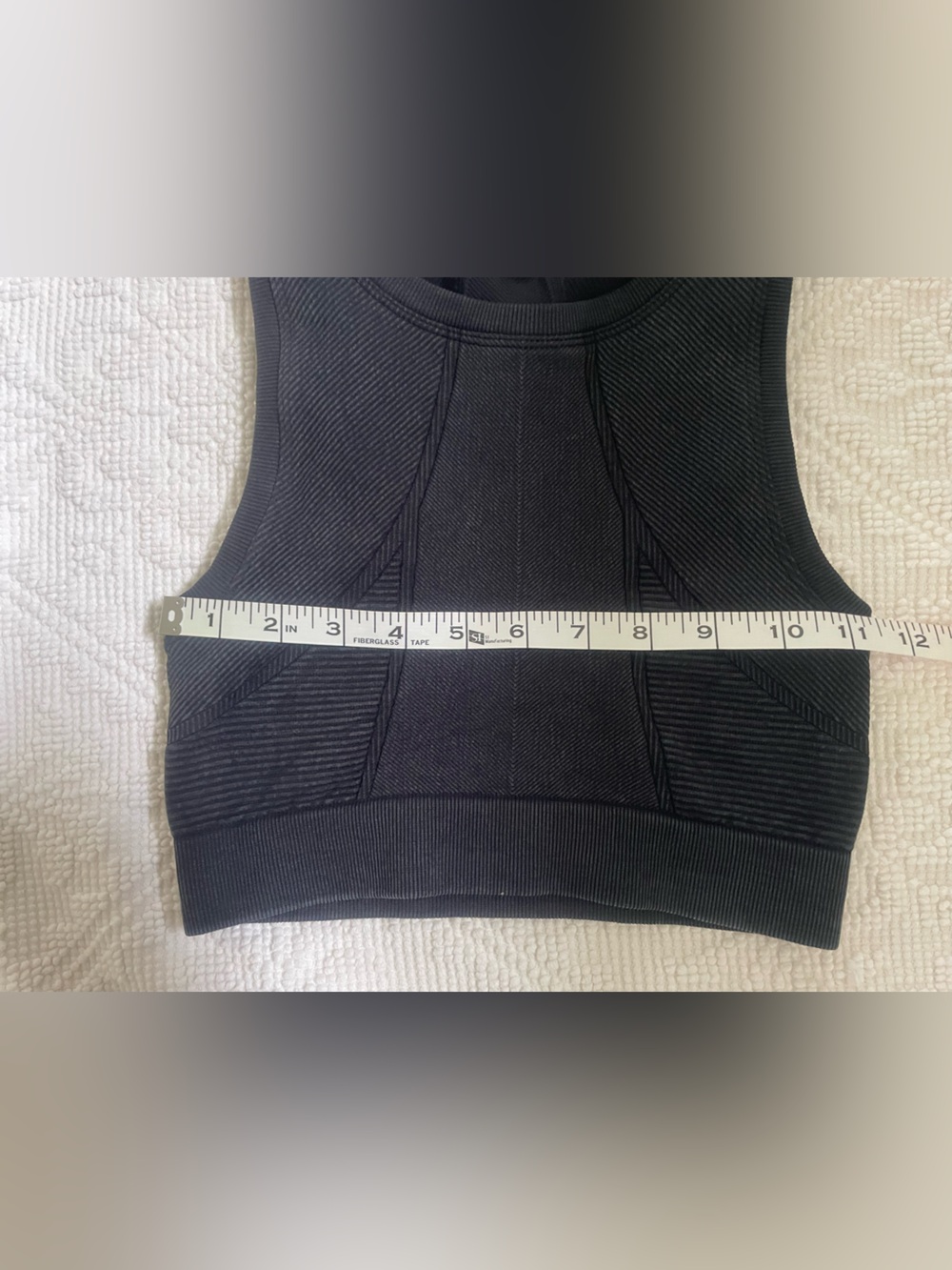Women's Black Ribbed Crop Tank Top Aerie XS - Picture 3 of 4